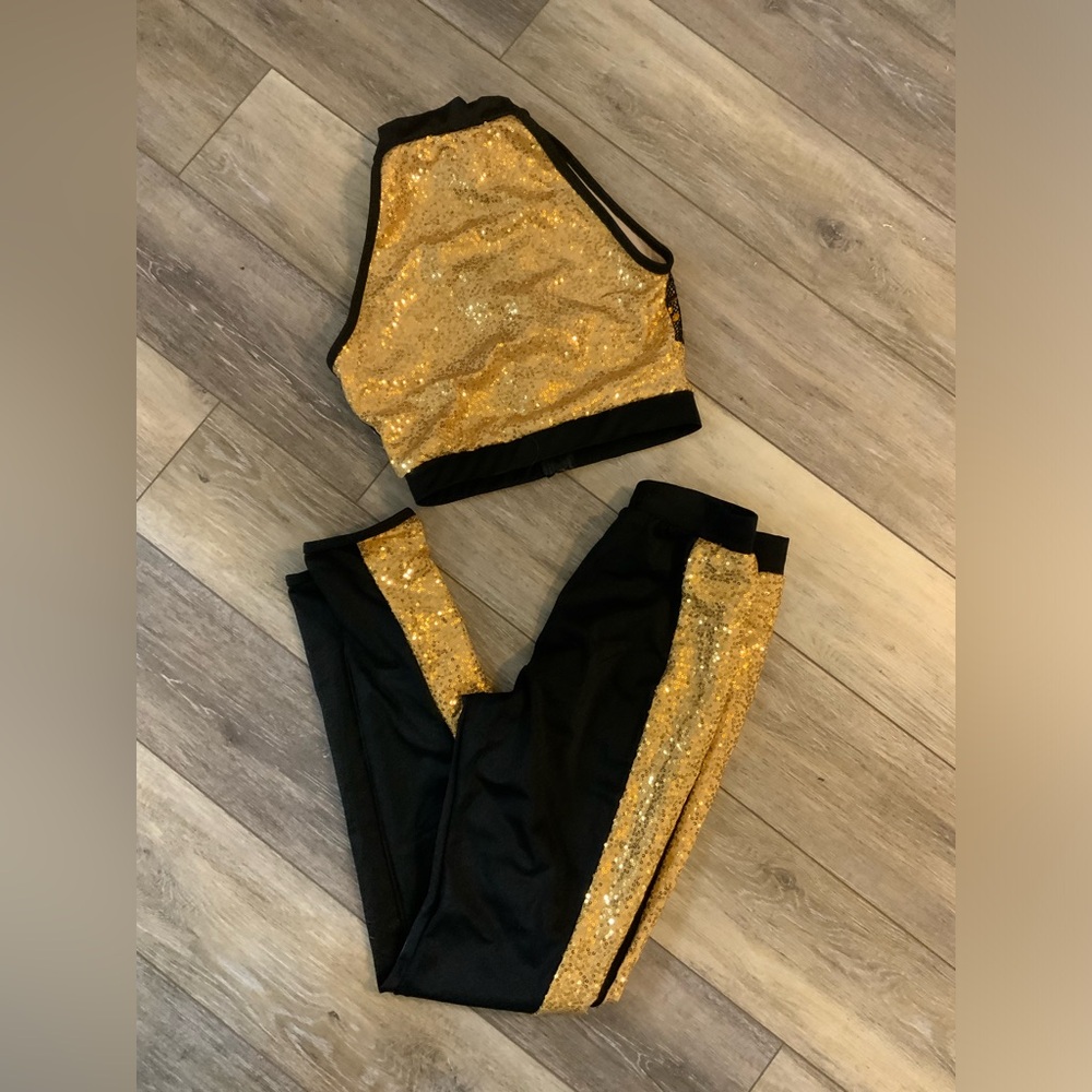 Unk Gold and Black Sequin Outfit